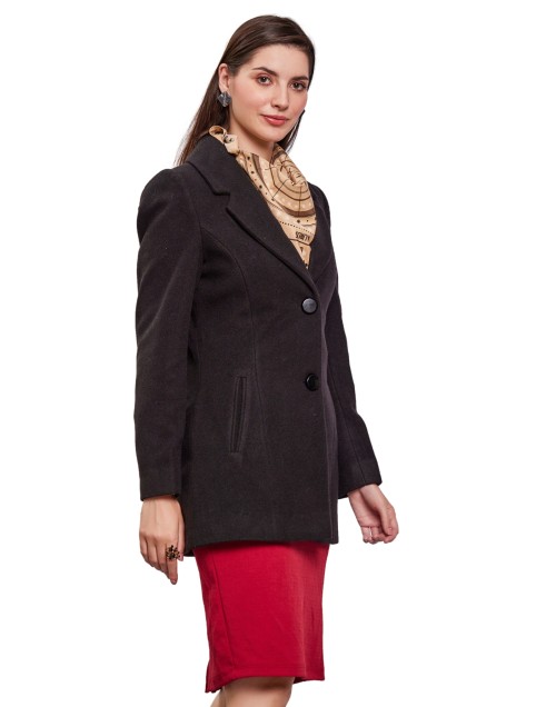 Shop Women Coat Black Color at Woollen Wear