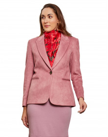 Women Basic Swede blazer Coat Pink Color