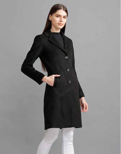 Ladies Coat Black At Woollen Wear, Black Ladies Coat Long
