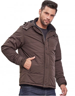 Mens Jacket Full Sleeve with Fur Coffee