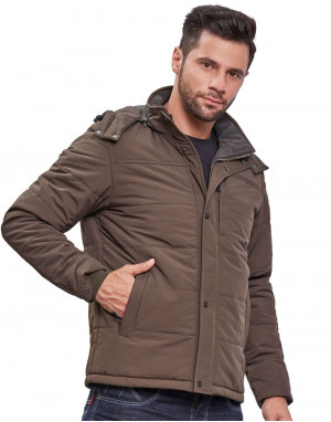 Men Jacket Olive Quilted