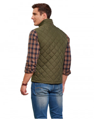 Men Sleeveless Jacket Olive Color