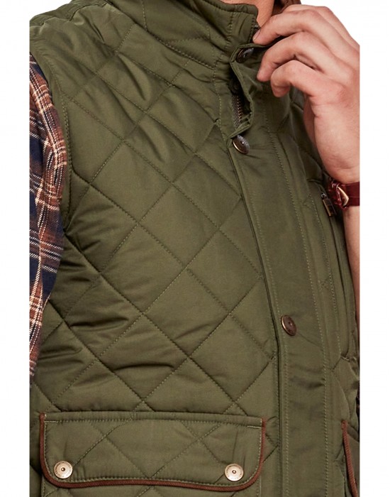 Men Sleeveless Jacket Olive Color