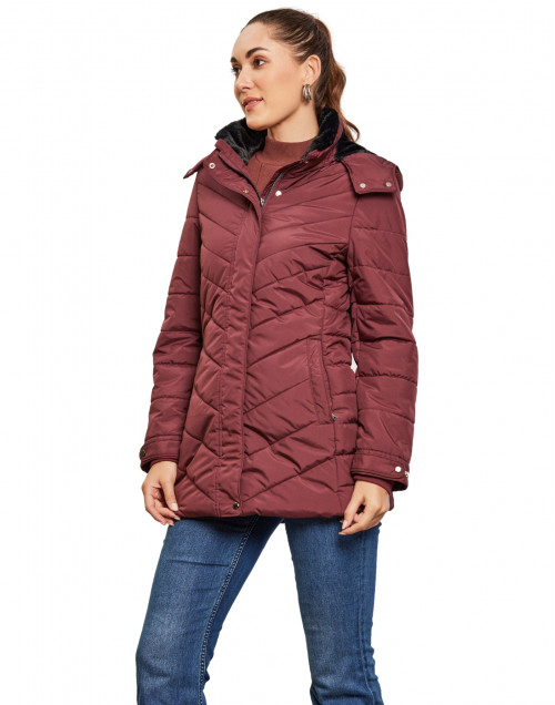 Shop Women Jacket Wine Color at Woollen Wear