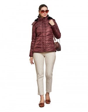 Women Travel Jacket Wine Color