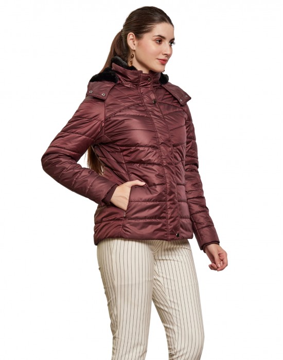 Women Travel Jacket Wine Color