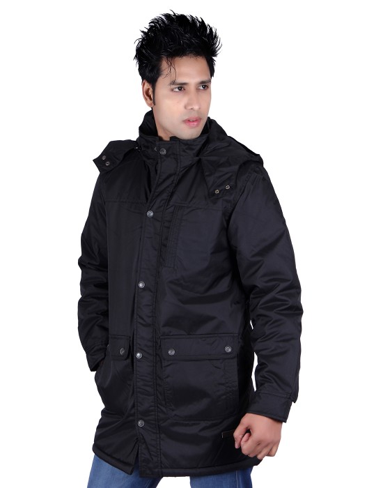 Mens Parka Style Jacket Black on Rent
