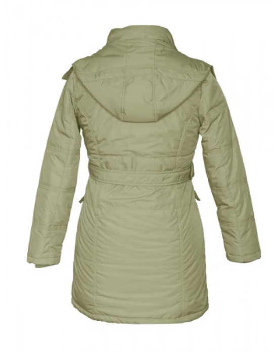 Ladies long Belted Jacket Faun on Rent
