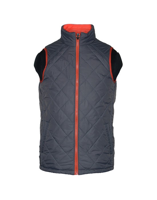 Boys Quilted Jacket Orange Reversible