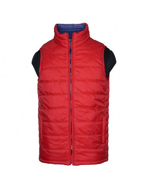 Boys Quilted Jacket Red Reversible
