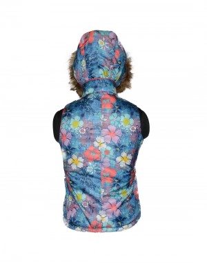 Girls Light weight quilted Jacket Carrot Reversible