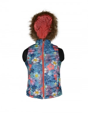 Girls Light weight quilted Jacket Carrot Reversible