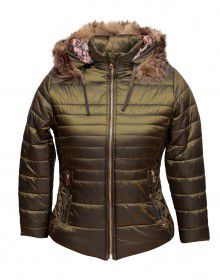Girls Jacket Olive Quilted