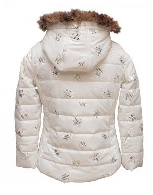 Girls Jacket White Star Quilted