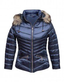 Girls Jacket Navy Quilted
