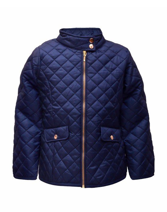 Girls Jacket Quilted Navy