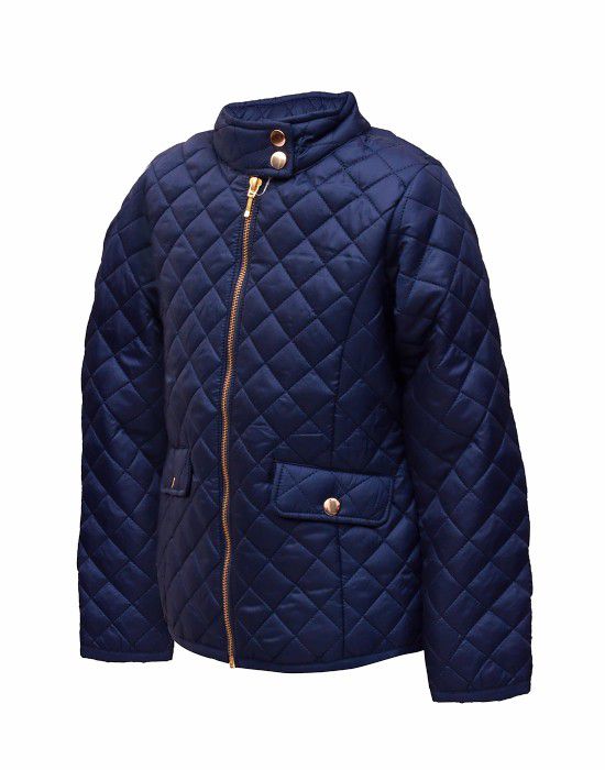 Girls Jacket Quilted Navy