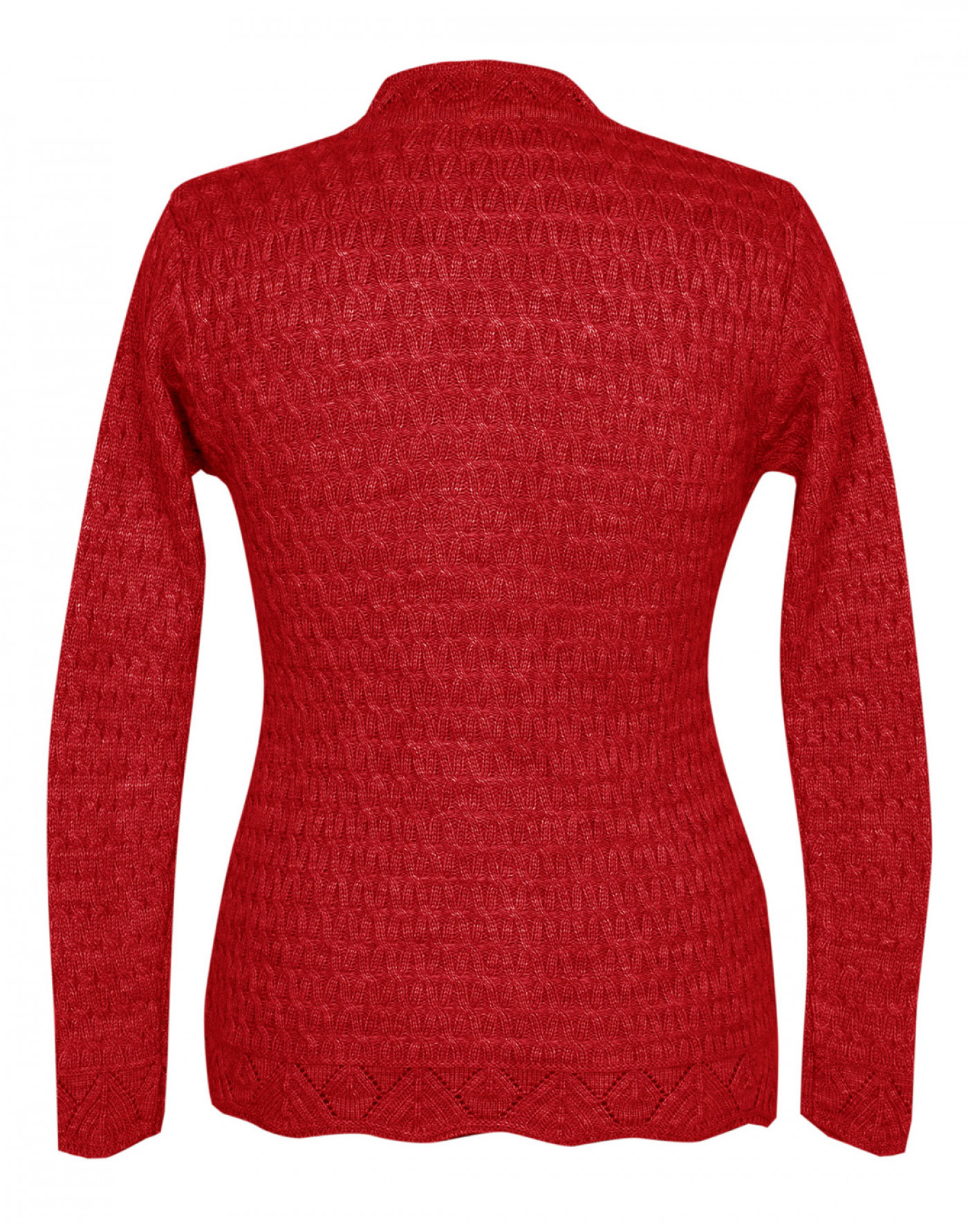 Shop Lady Cardigan Full sleeves red at Woollen Wear