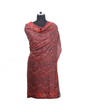 Women shawl multi embroidery garvi design 
