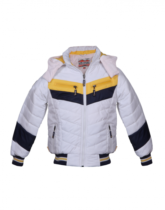 Baby Boy Jacket White Sporty Quilted