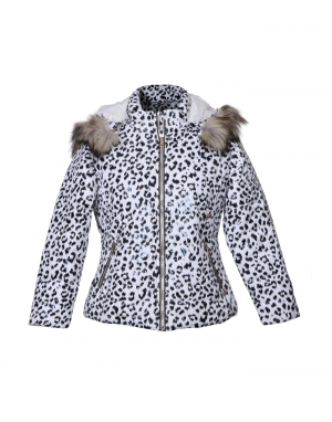 Baby Girl Jacket White Leopard Printed