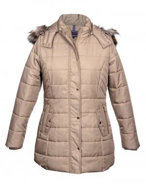 Womens Jacket Beige Quilted Basic