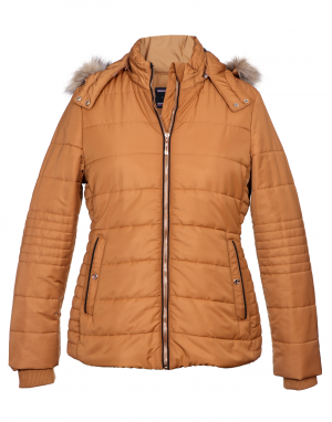 Womens Jacket Tan Quilted Basic