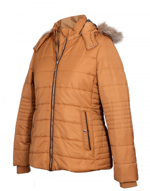 Womens Jacket Tan Quilted Basic