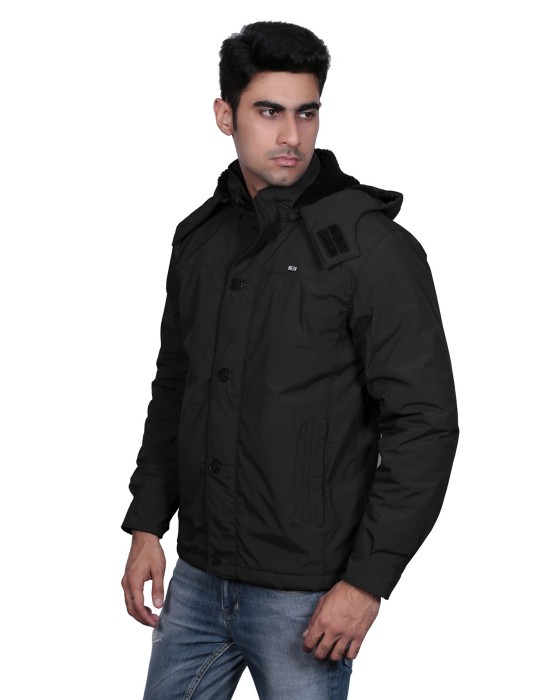 Mens Long Sleeve Black Jacket on Rent