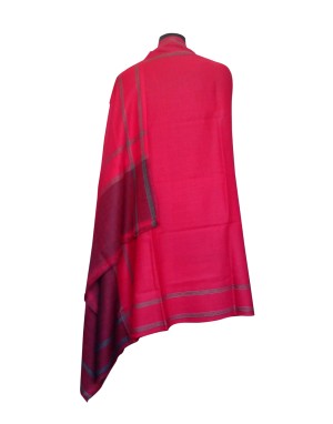 Pure wool Plain With Border Two Stripes Maroon shawl 