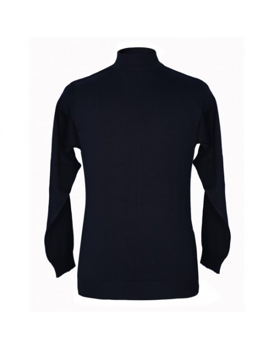 Men pure wool sweater plain heavy black