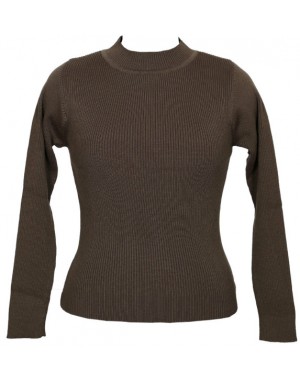Girls Sweater High Neck Coffee