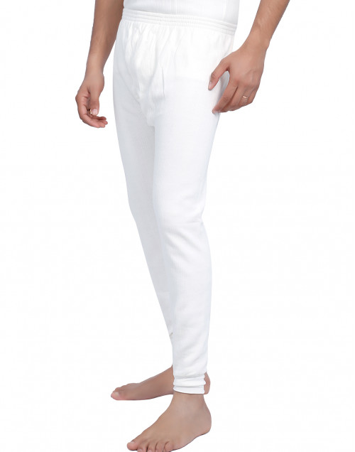 Men Cotton Long John White