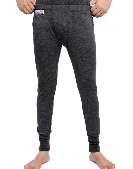 Merino Wool Mens Long John Dark Grey