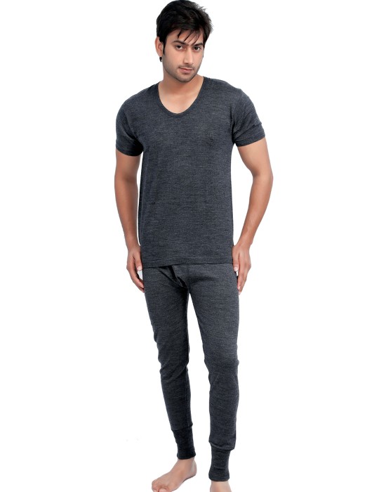 Mens HS Dark Grey merino Wool Thermals Set