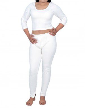 Women Cotton warmers FS Set Blouse Type White