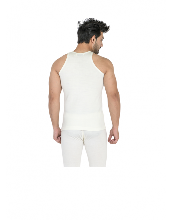 Mens Woolblend Vest SL Body warmers Cream