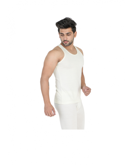 Mens Woolblend Vest SL Body warmers Cream