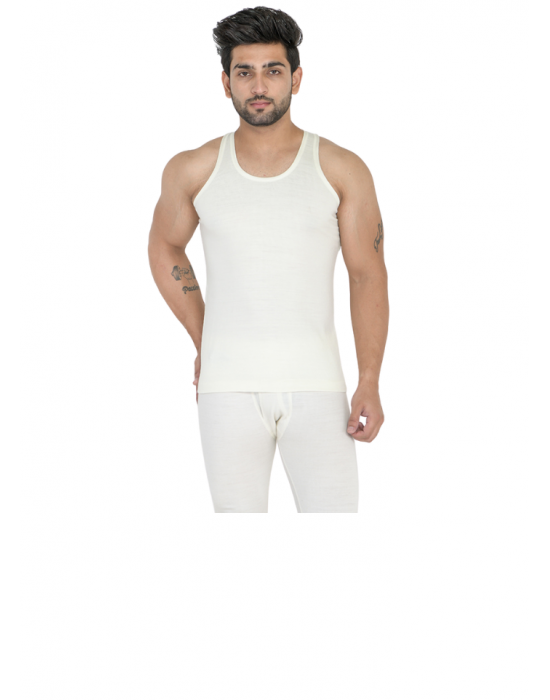 Mens Woolblend Vest SL Body warmers Cream