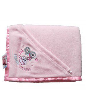 Winter Blankets for Infants With Pink Hood