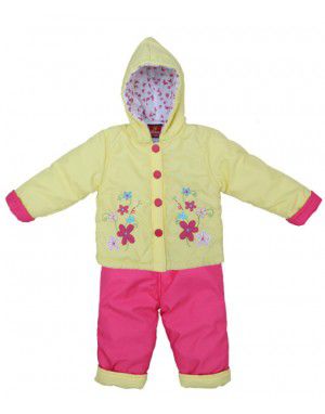 Baby Hooded Two Piece Suit 8 Yellow Pink