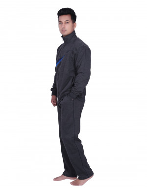 Mens Grey Track Suit front stripe