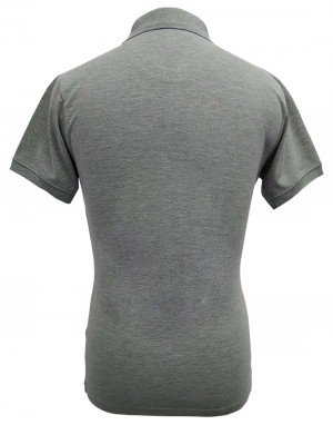 Mens Collar  HS sleeves grey T shirt