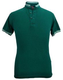 Mens Ban Collar HS sleeves  green T shirt