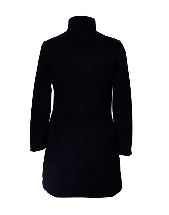 Womens Woolen Coat long Black