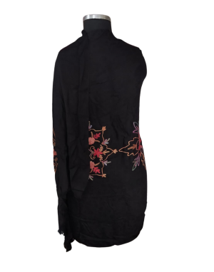 Women  Shawls Embroidery design Black