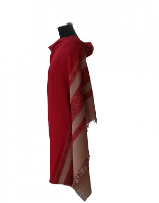 Women shawls self design maroon