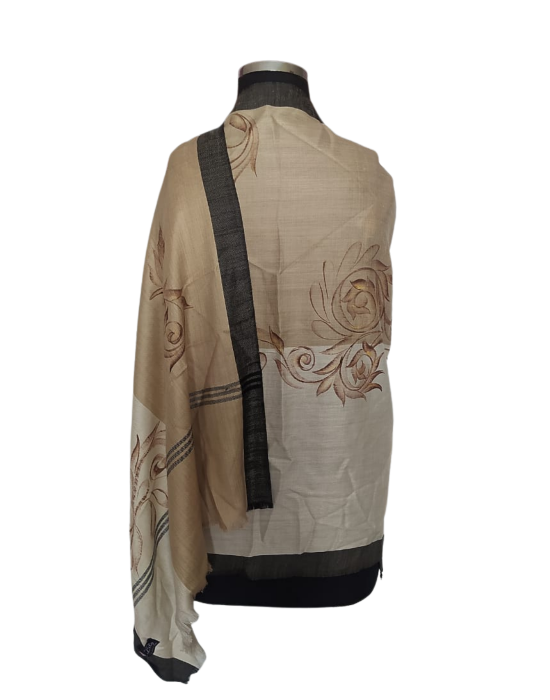 Women  Stole Flower print Brown