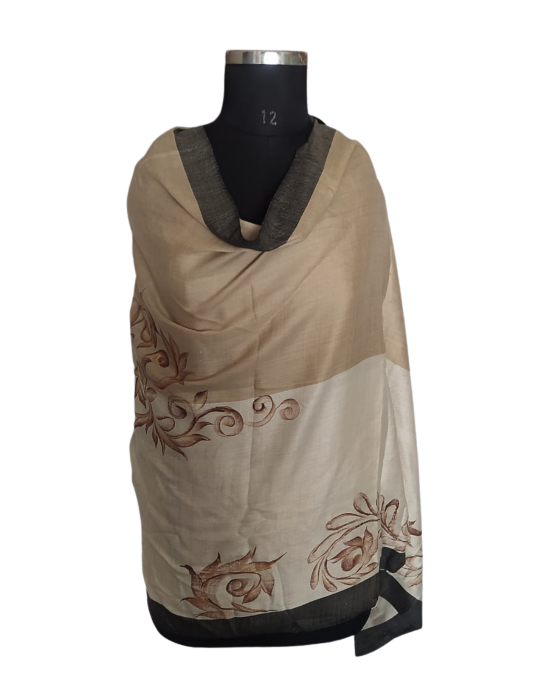Women  Stole Flower print Brown
