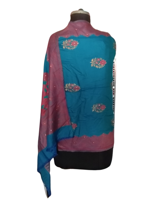 Women  Stole Flower print Stone Blue